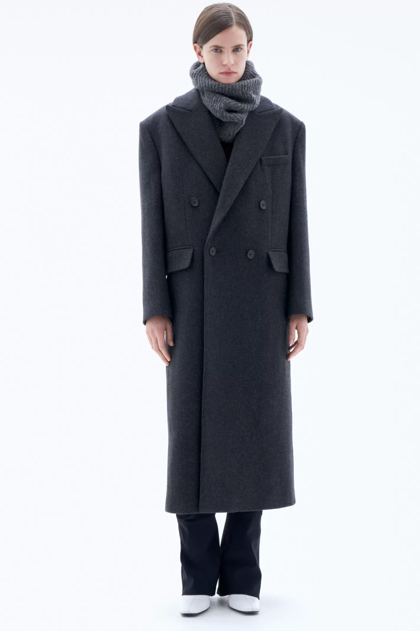 Filippa K Tailored Coat Anthracite Melange-Woman Bestsellers | Outerwear