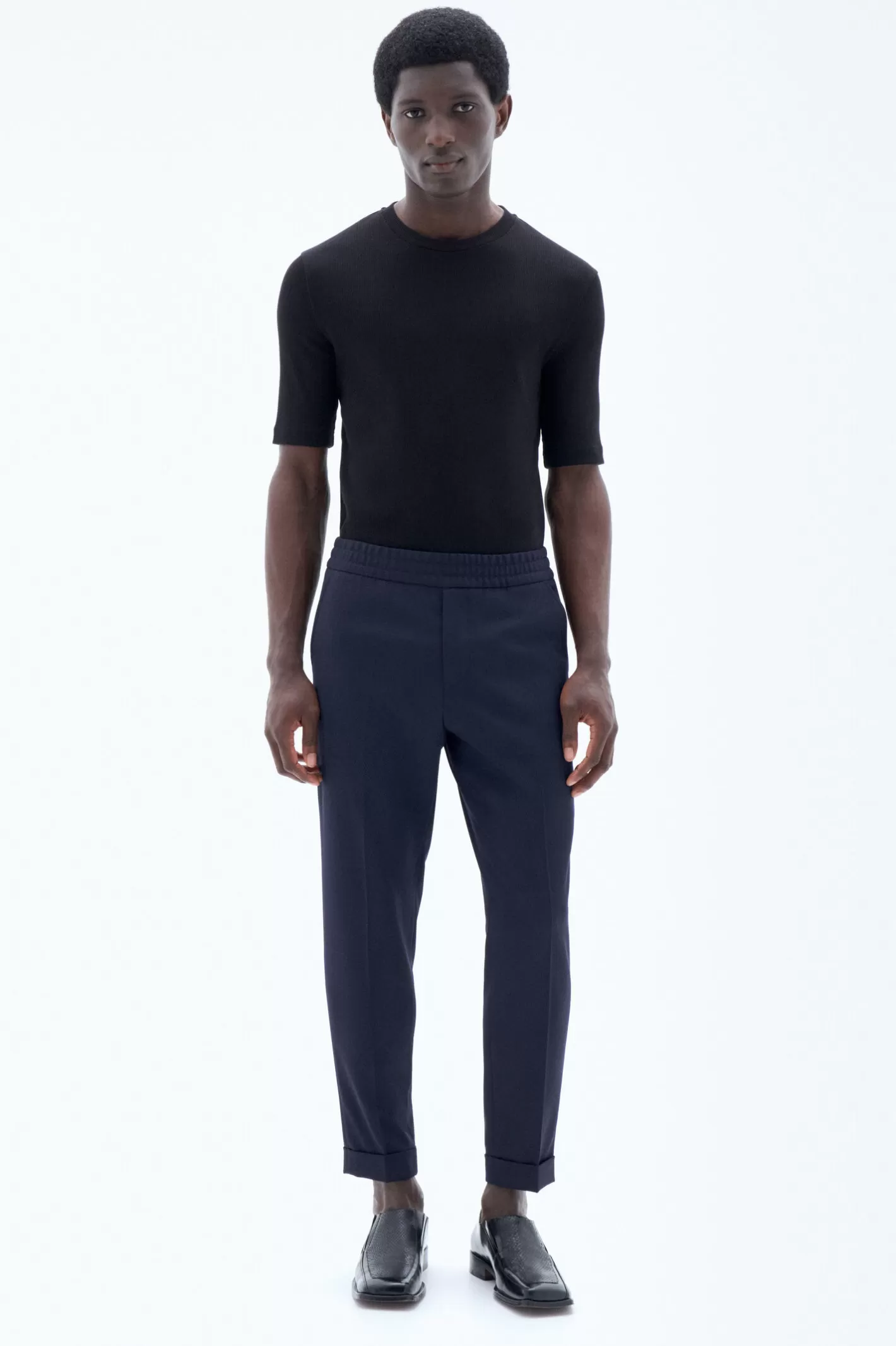 Filippa K Terry Cropped Trousers Navy-Man Bestsellers | Trousers