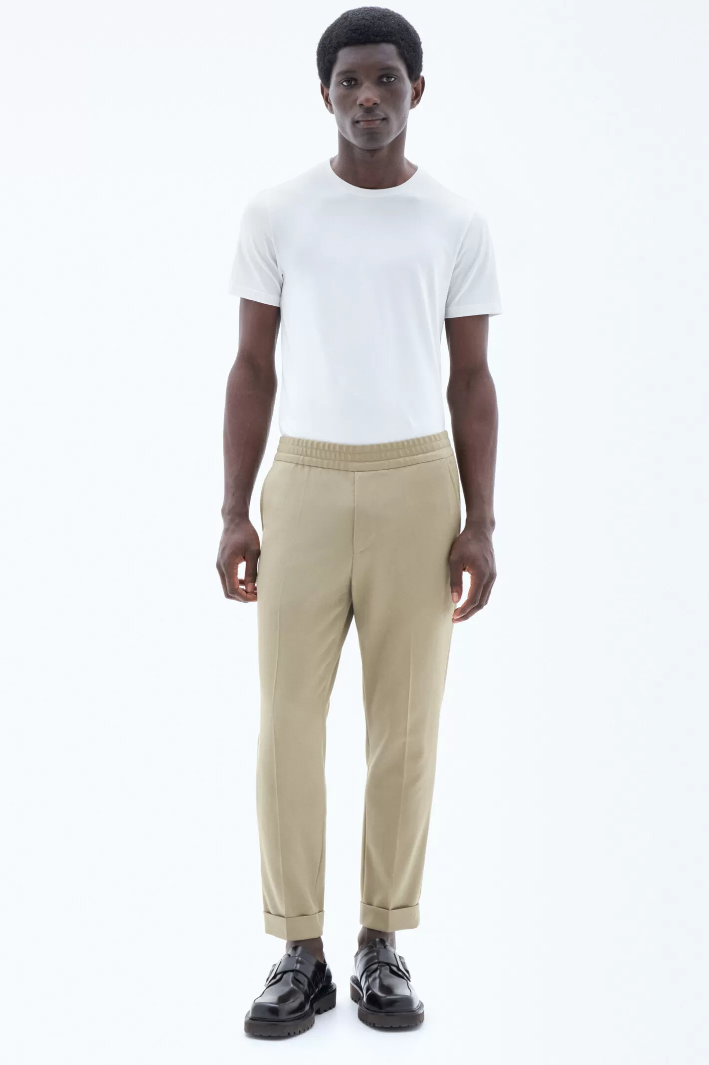 Filippa K Terry Cropped Trousers Light Khaki-Man Trousers