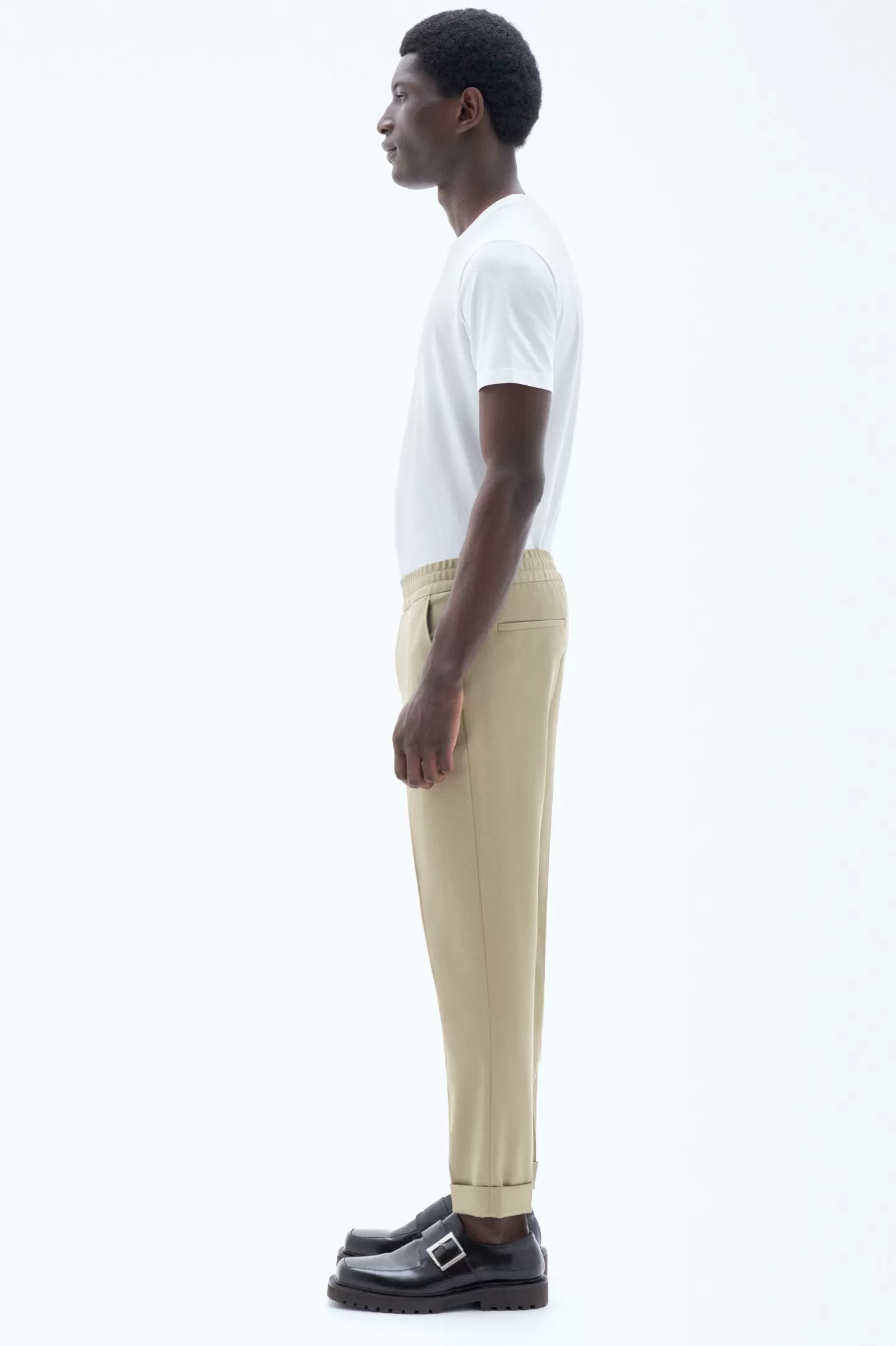 Filippa K Terry Cropped Trousers Light Khaki-Man Trousers