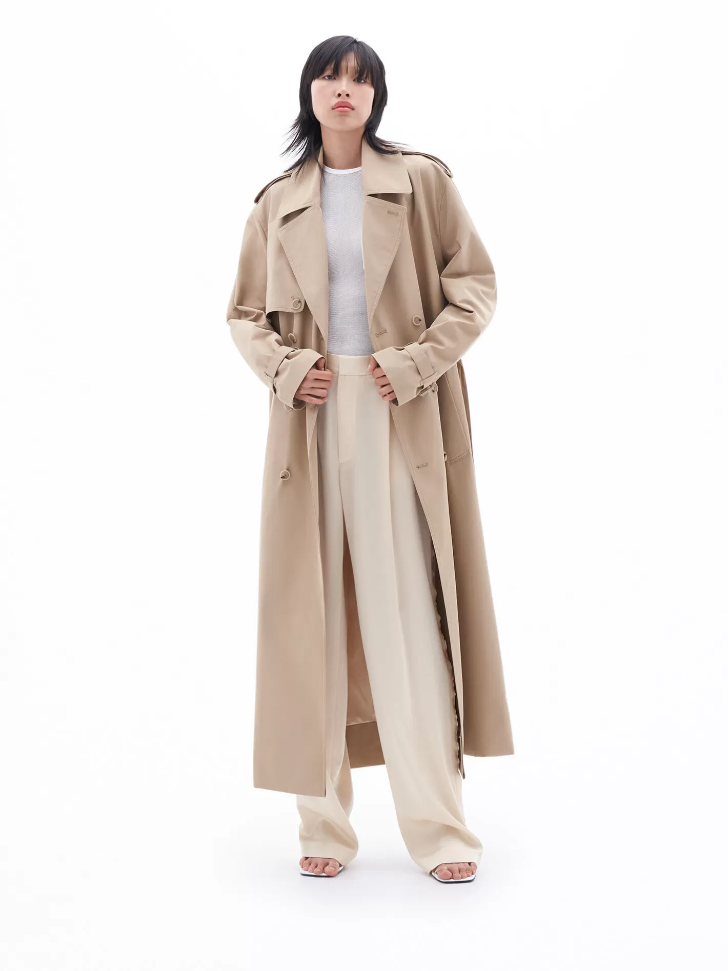 Filippa K Trench Coat Sand Beige-Woman Outerwear