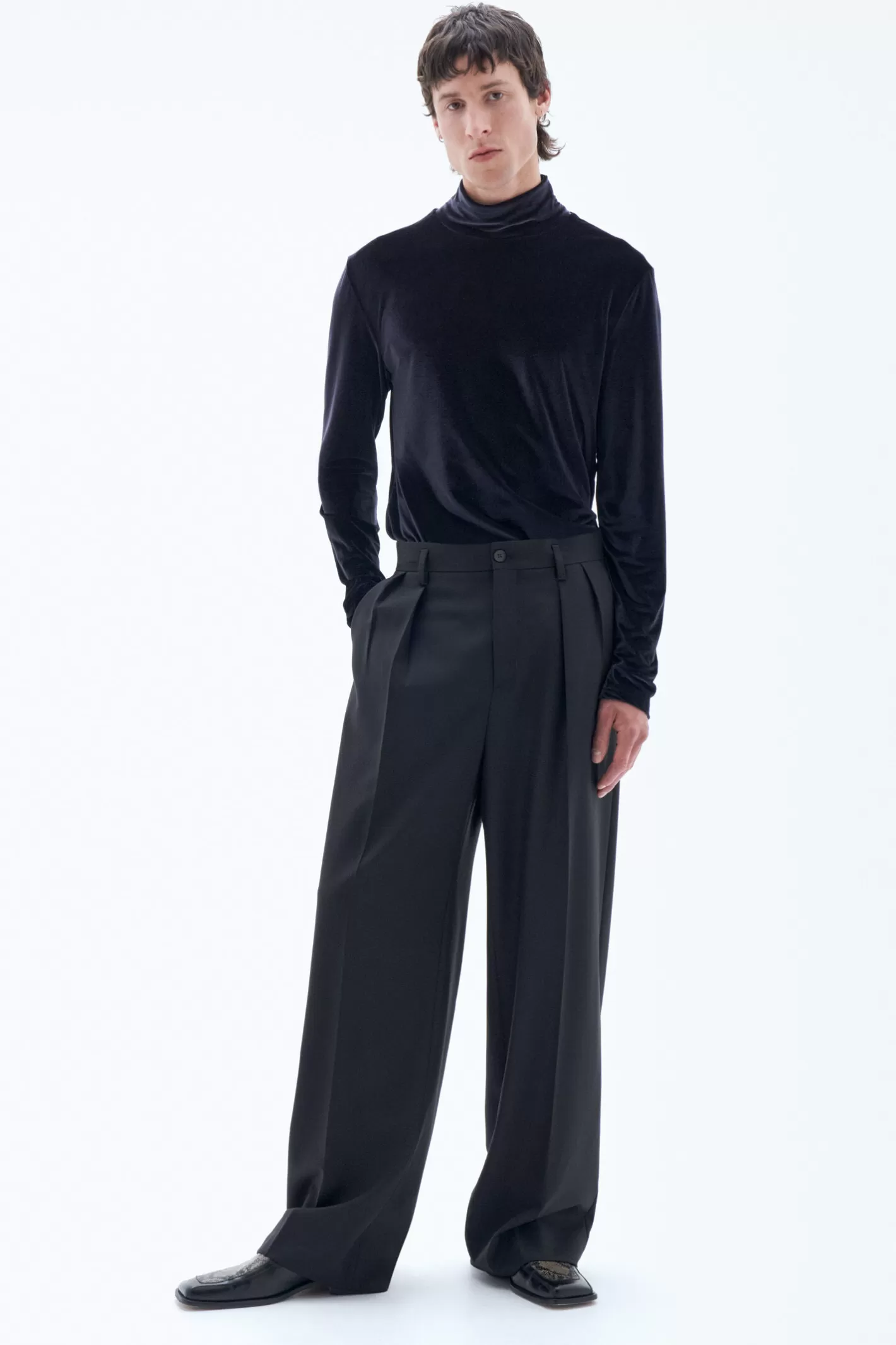 Filippa K Velvet Rollerneck Top Black-Man T-Shirts