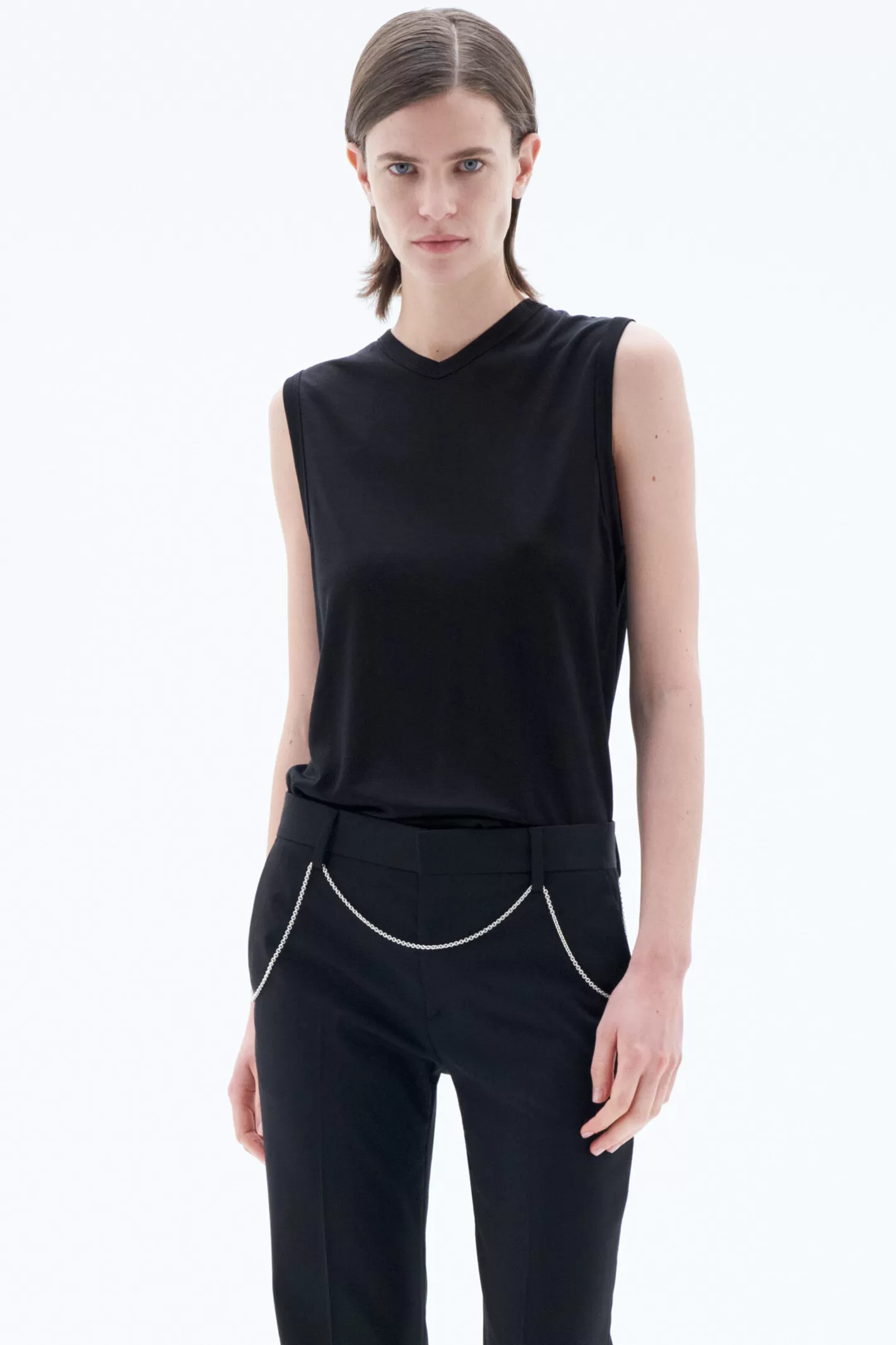 Filippa K V-Neck Tank Top Black-Woman Tops