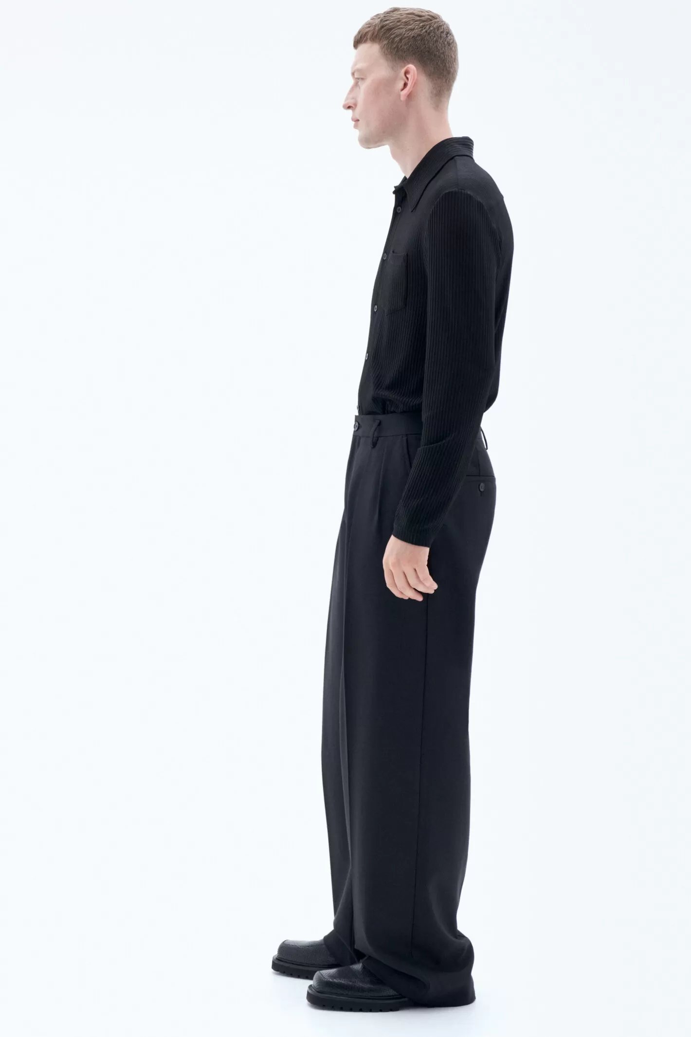 Filippa K Wide Wool Trousers Black-Man Bestsellers | Tailoring | Trousers