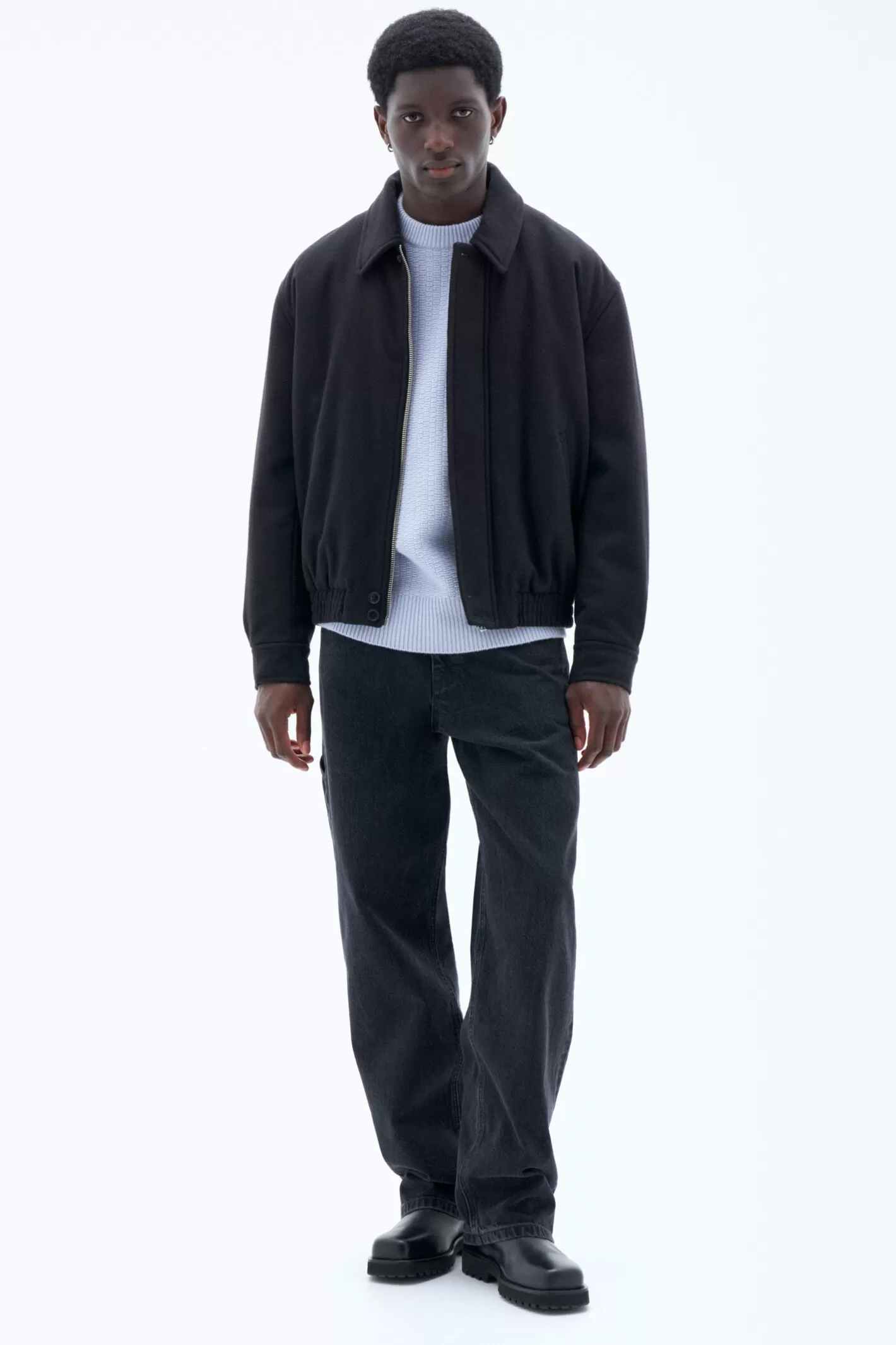 Filippa K Wool Bomber Jacket Black-Man Outerwear