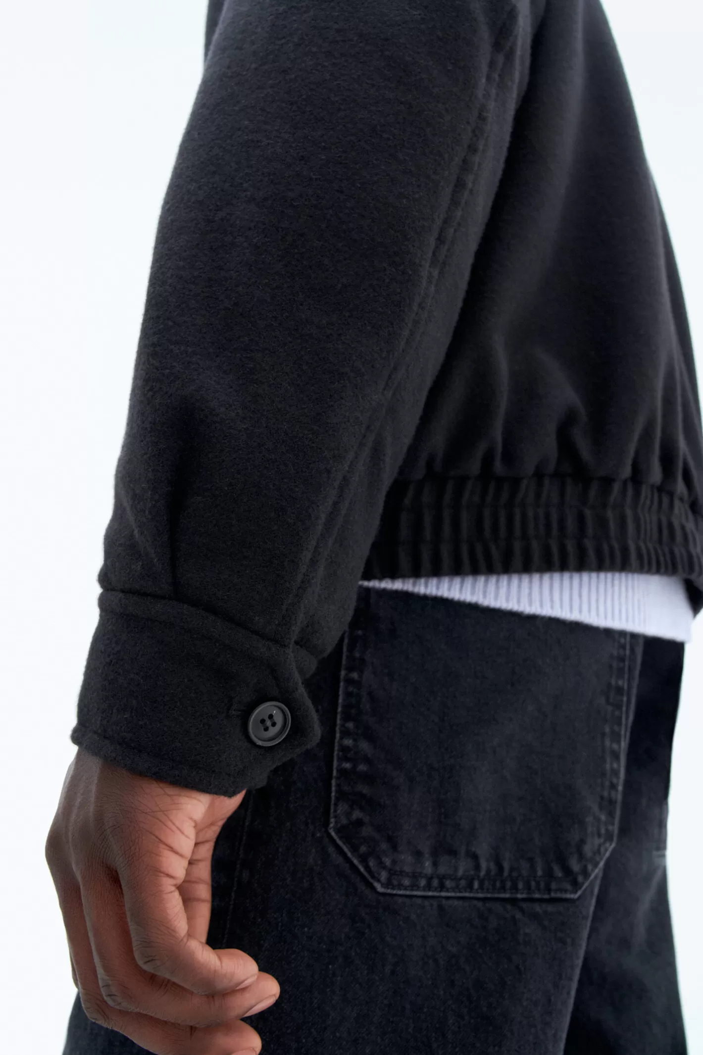 Filippa K Wool Bomber Jacket Black-Man Outerwear