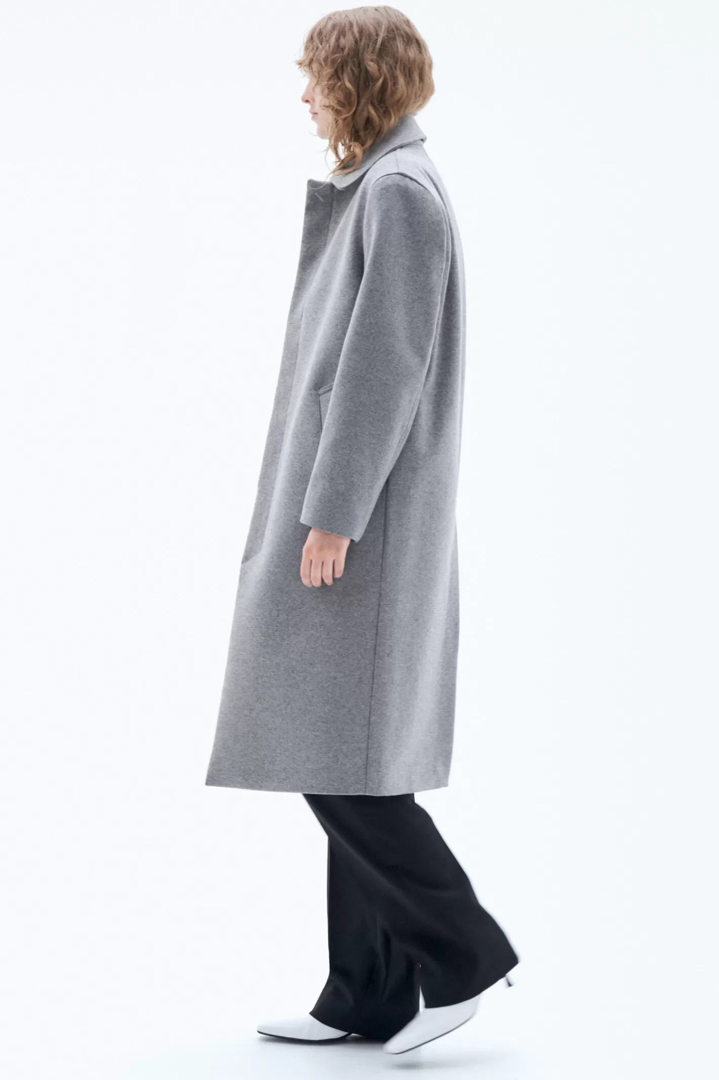 Filippa K Wool Car Coat Grey Melange-Woman Outerwear