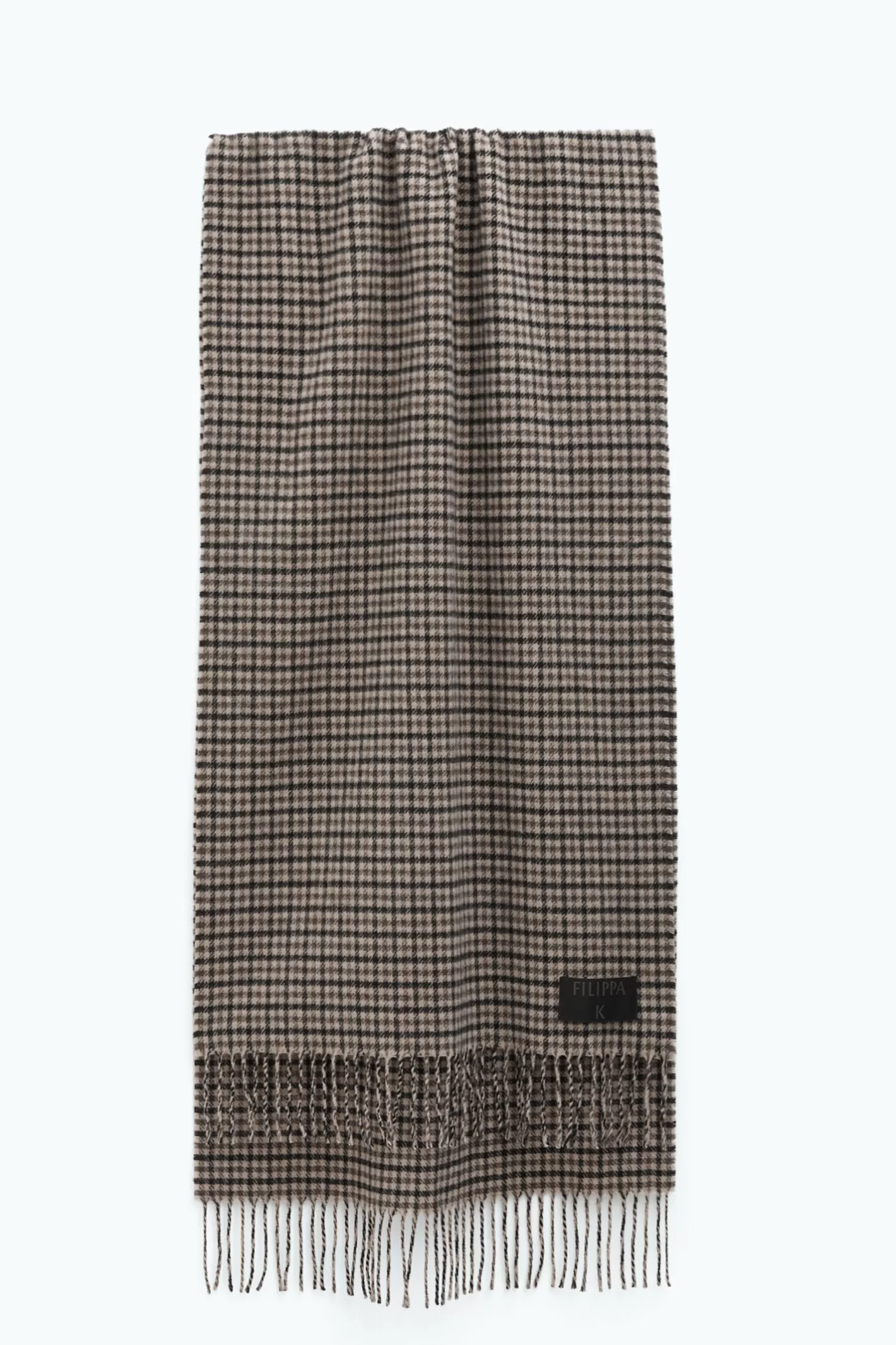 Filippa K Wool Check Scarf Dark Brown Check-Man | Woman Hats & Scarves