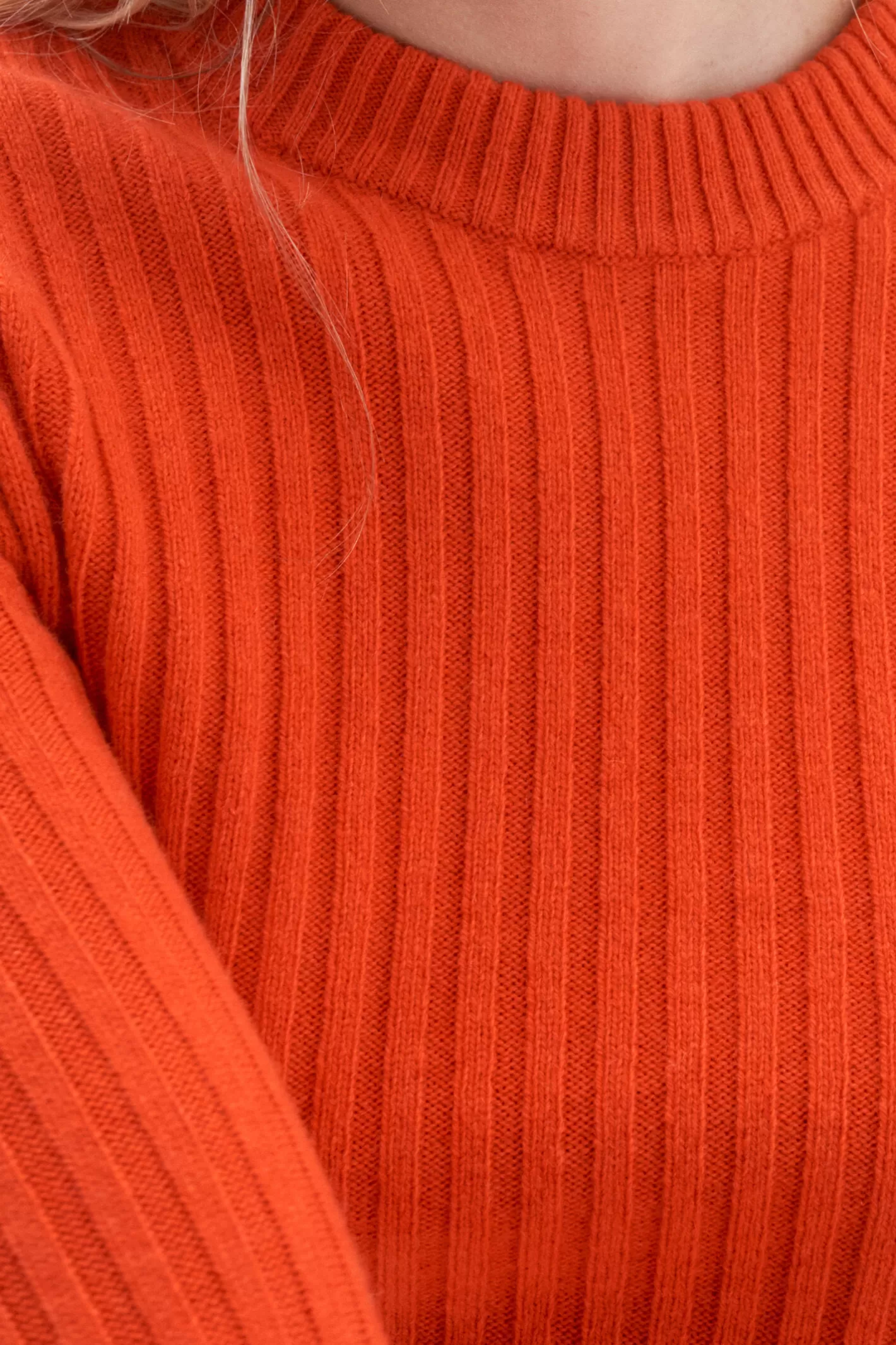 Filippa K Wool Rib Sweater Red Orange-Woman Knitwear