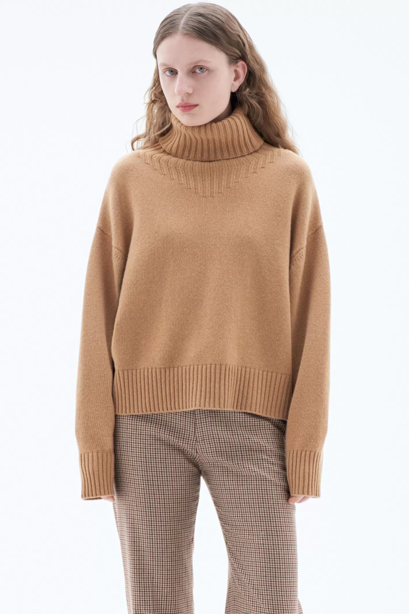 Filippa K Wool Turtleneck Sweater Camel-Woman Knitwear