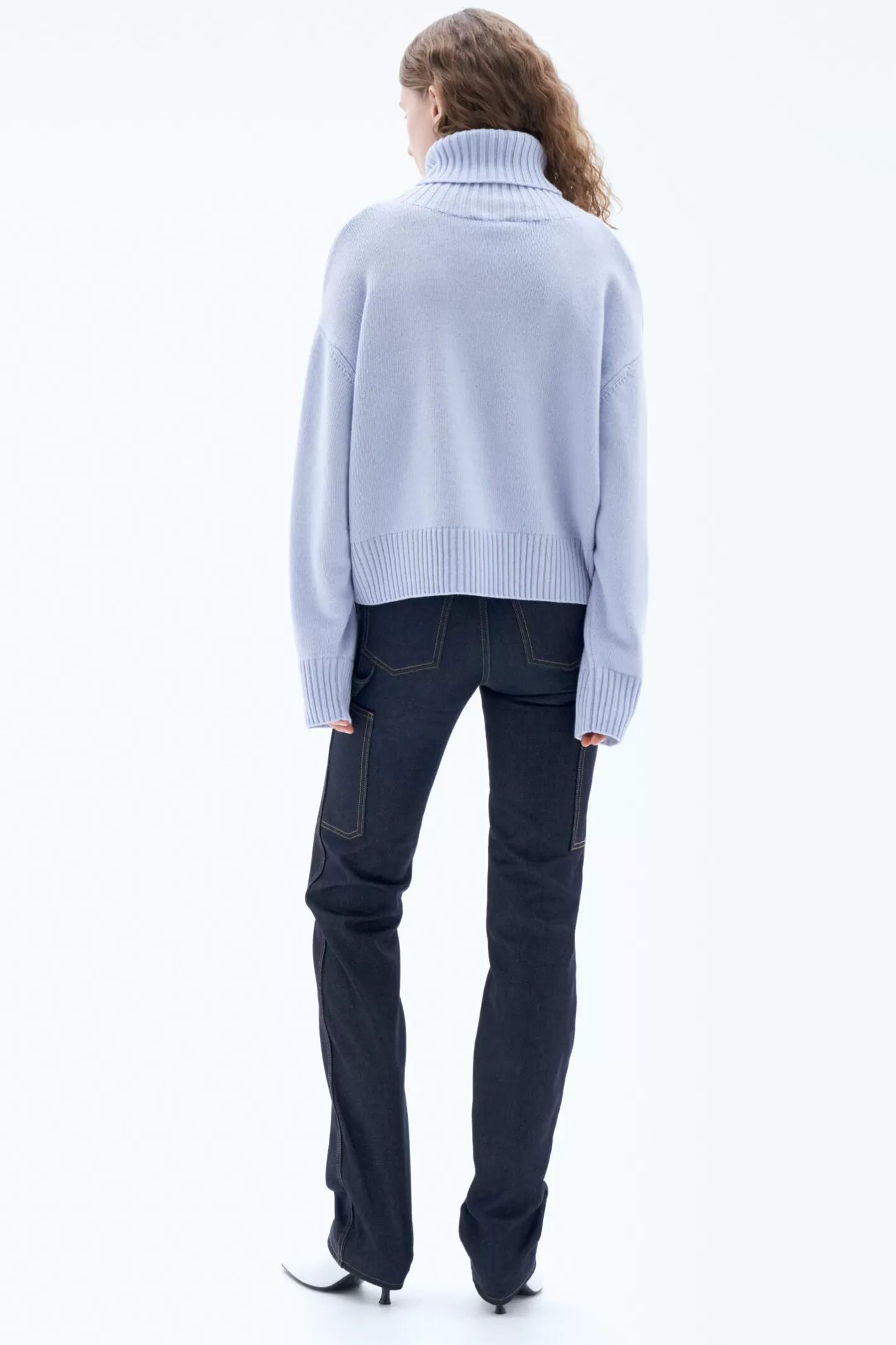 Filippa K Wool Turtleneck Sweater Ice Blue-Woman Knitwear