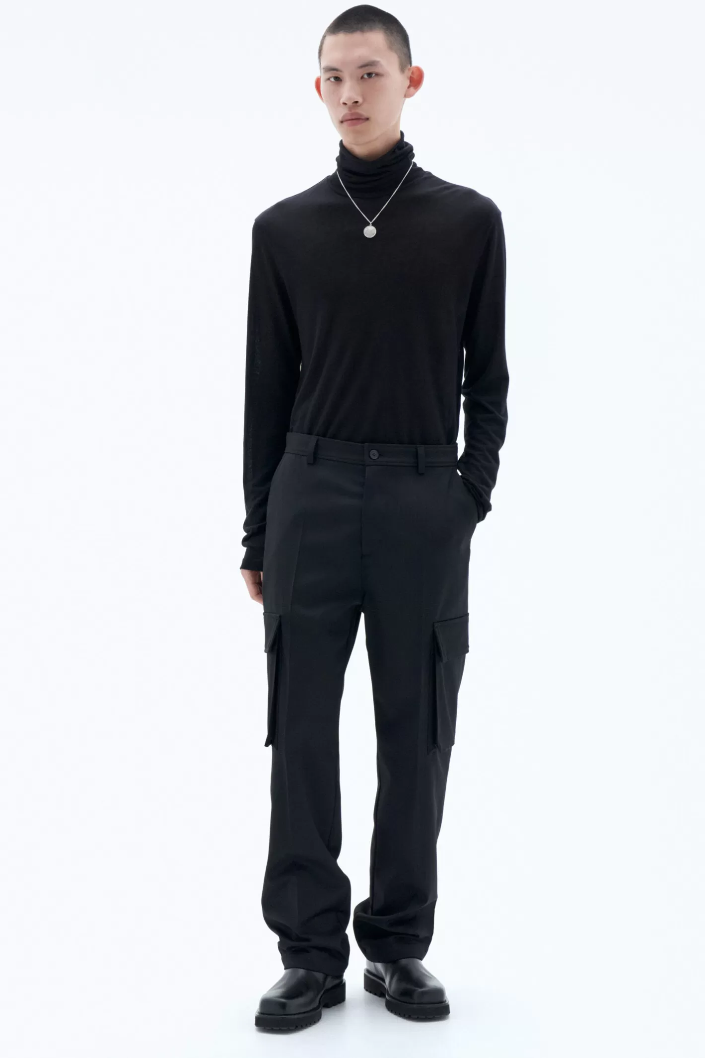 Filippa K Wool Twill Cargo Pants Black-Man Trousers