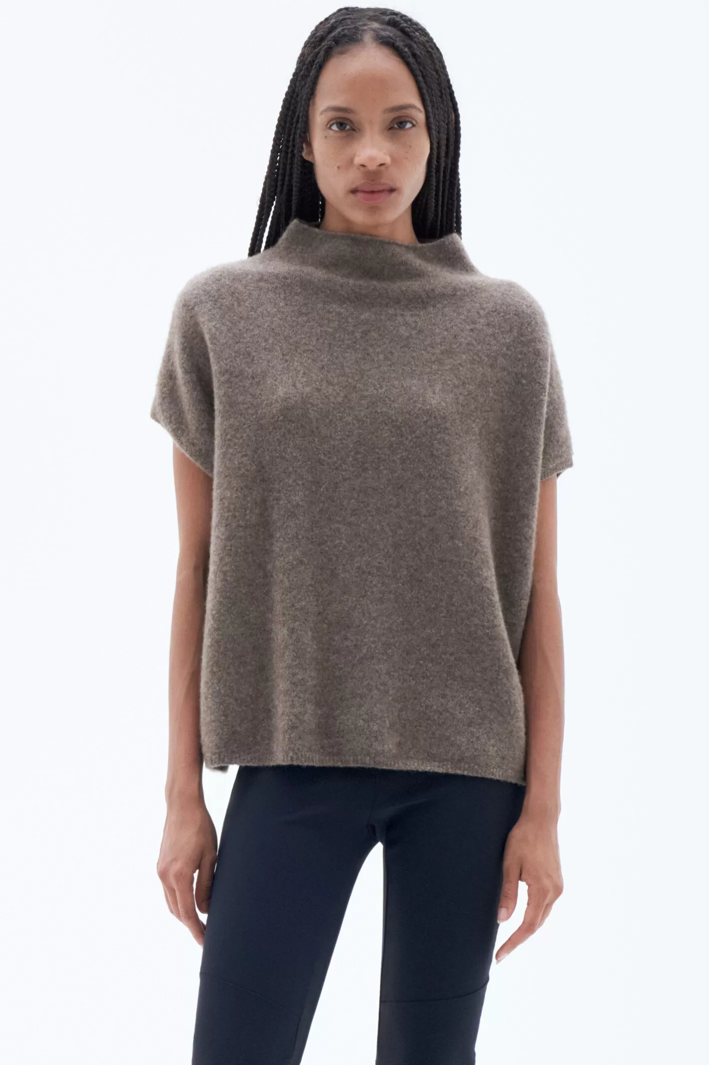 Filippa K Ximena Sweater Dark Taupe Melange-Woman Knitwear