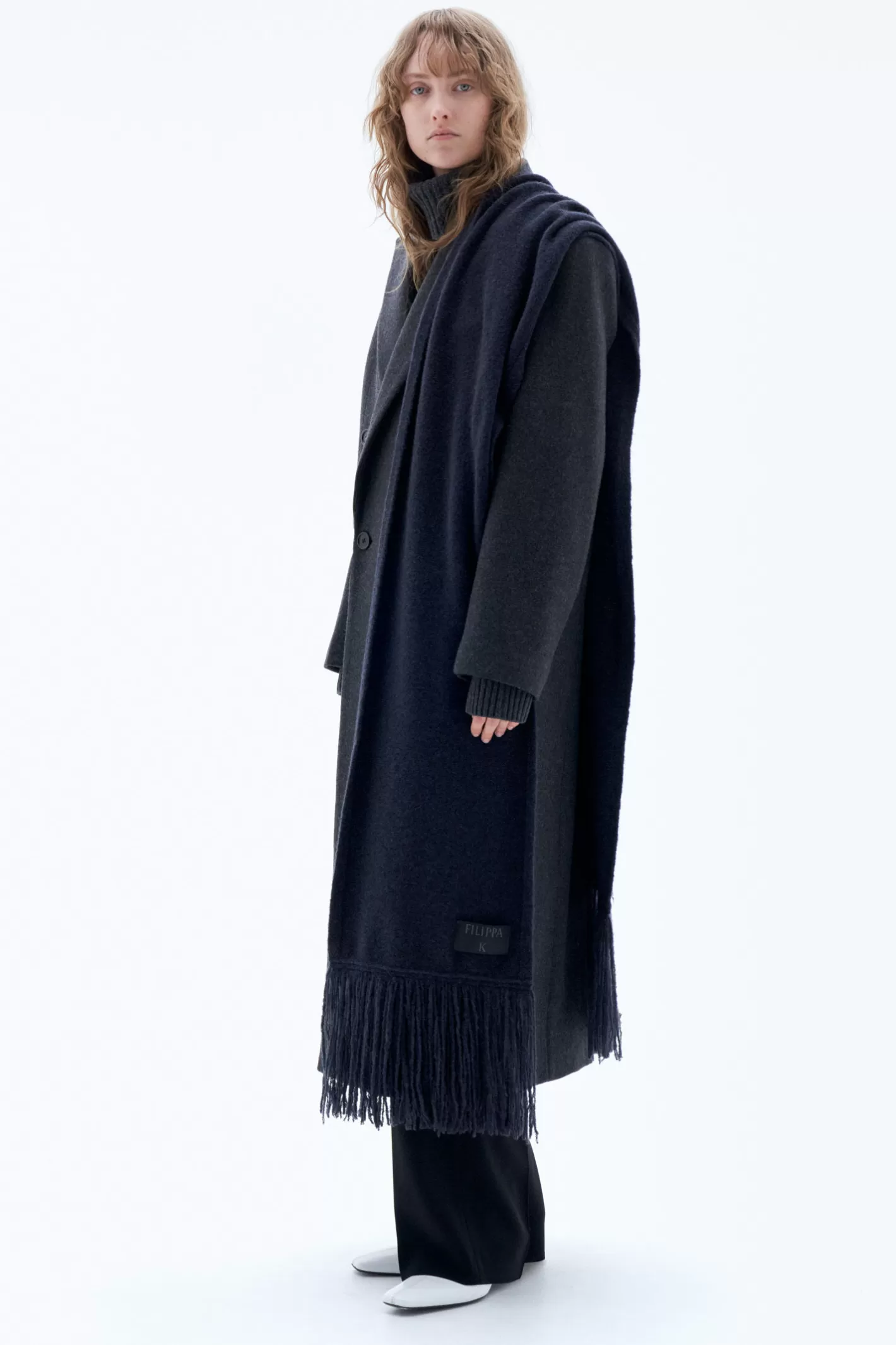 Filippa K Yak Scarf Storm Blue-Man | Woman Hats & Scarves