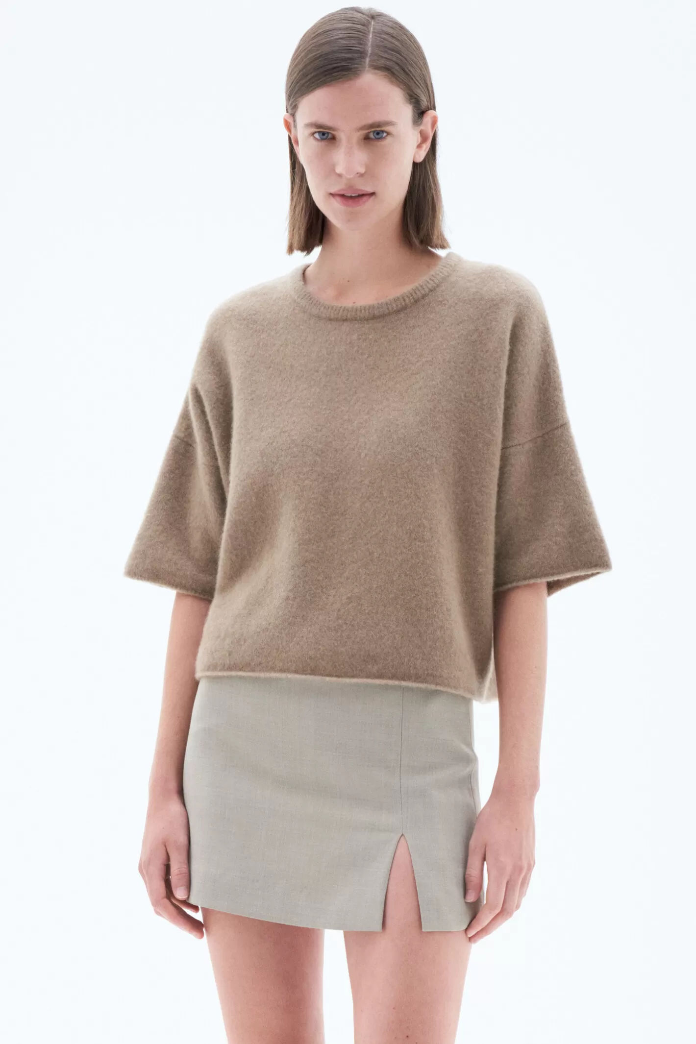 Filippa K Yak Tee Taupe-Woman Knitwear