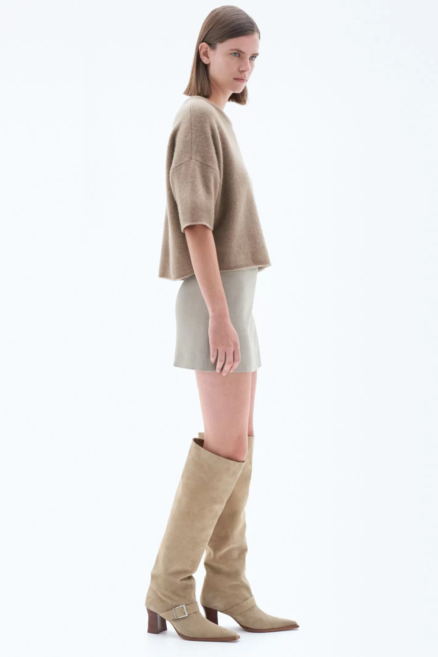 Filippa K Yak Tee Taupe-Woman Knitwear