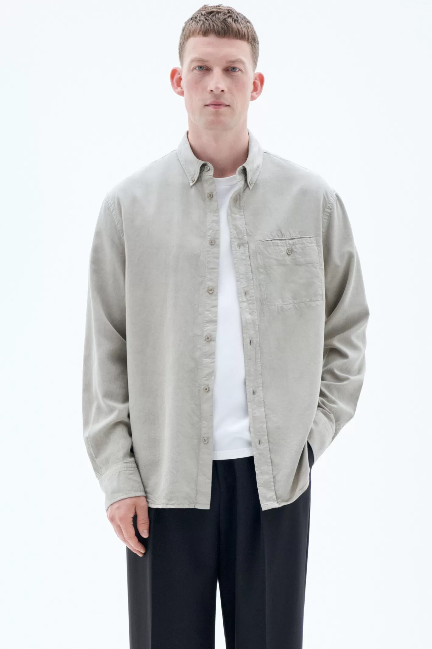 Filippa K Zachary Shirt Light Sage-Man Shirts