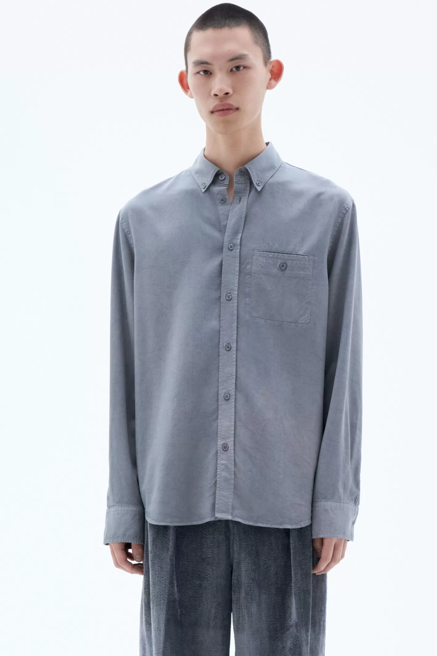 Filippa K Zachary Shirt Smoke green-Man Shirts