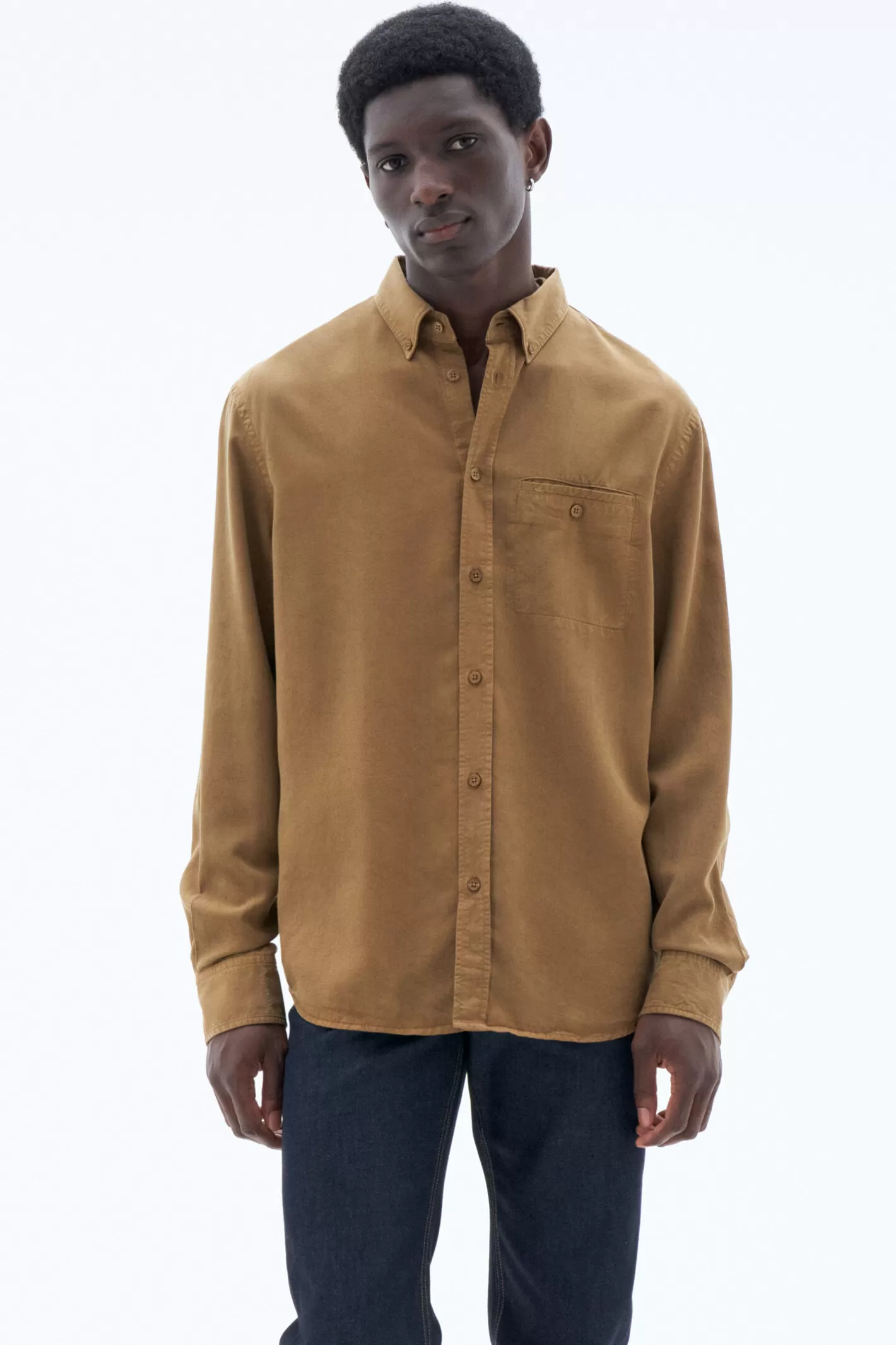 Filippa K Zachary Shirt Bronze Green-Man Shirts