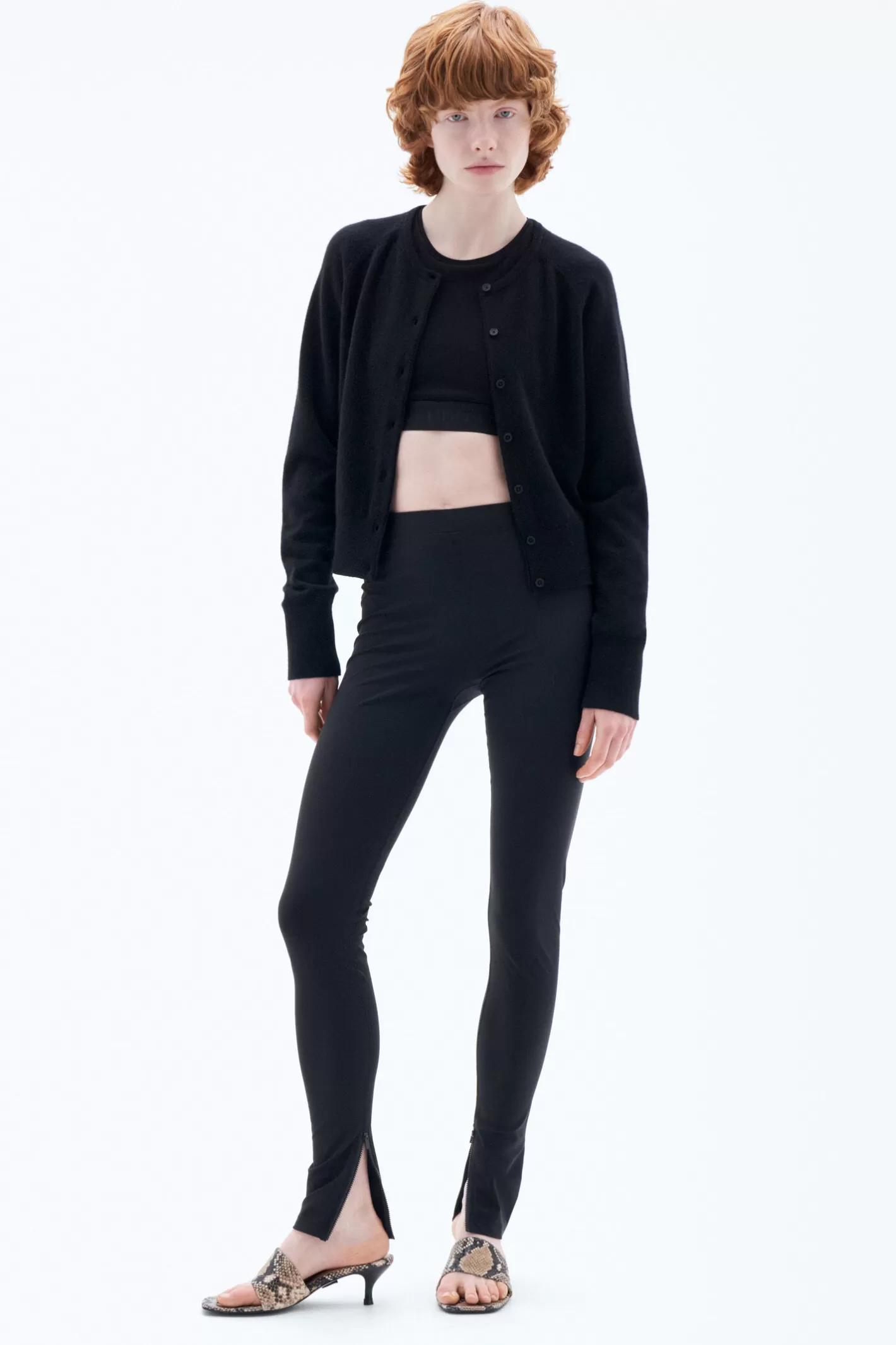 Filippa K Zip Leggings Black-Woman Leggings